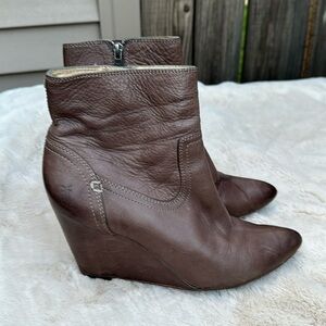 Frye Reina Wedge Short Ankle Boot Size 9.5